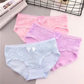 8pcs/lot 2018 summer New Girl Underwear Lace Cotton Bow Cute Women's Underwear Kids Panties 12-20years Female
8pcs/lot 2018 summer New Girl Underwear Lace Cotton Bow Cute Women's Underwear Kids Panties 12-20years Female