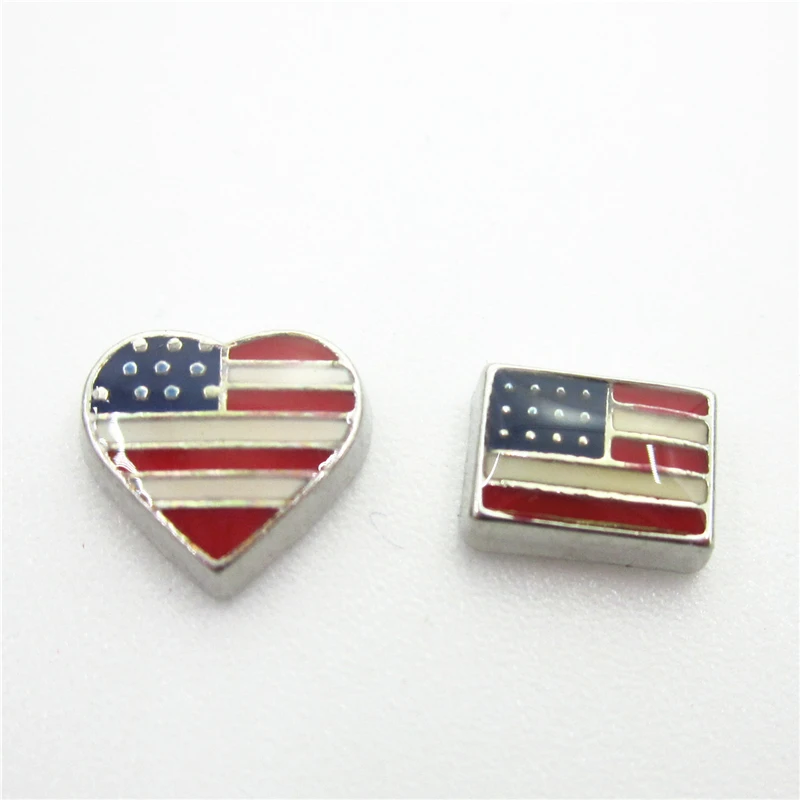 New arrive 20pcs/lot American Flag Floating Charms Living Glass Memory Lockets DIY Jewelry Wholesale | Украшения и аксессуары