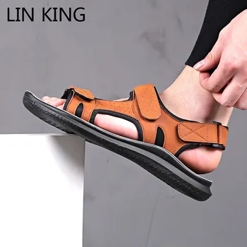LIN KING Brand Comfortable Pu Leather Men Sandals Gladiator Summer Shoes New Retro Light Weight Beach Sandals Slippers For Man
LIN KING Brand Comfortable Pu Leather Men Sandals Gladiator Summer Shoes New Retro Light Weight Beach Sandals Slippers For Man