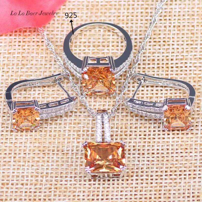 L&B Surprise Jewelry Sets Silver Color Wedding Jewelry Yellow Orange Earrings Pendant Necklace Ring For Women
L&B Surprise Jewelry Sets Silver Color Wedding Jewelry Yellow Orange Earrings Pendant Necklace Ring For Women