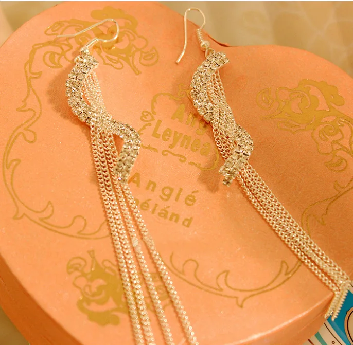 Seblasy Long Tassel Dangles Earrings For Women High Quality Advanced Gold Color Crystal Pendants Earrings Jewelry Bride Gift
Seblasy Long Tassel Dangles Earrings For Women High Quality Advanced Gold Color Crystal Pendants Earrings Jewelry Bride Gift