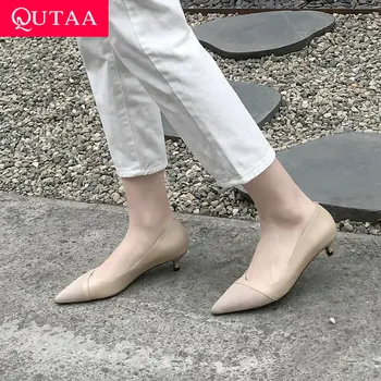 QUTAA 2019 Women Pumps Cow Leather+Kid Suede Pointed Toe Low Heel Basic Slip on Comfortable Casual Concise Shoes Size 34-41
QUTAA 2019 Women Pumps Cow Leather+Kid Suede Pointed Toe Low Heel Basic Slip on Comfortable Casual Concise Shoes Size 34-41