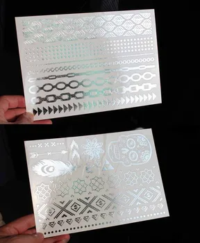 4Pcs 21x15cm Women Body Art Sliver Metalic Tattoo Temporary Jewelry Inspired Tattoo tatuagem envelope packing
4Pcs 21x15cm Women Body Art Sliver Metalic Tattoo Temporary Jewelry Inspired Tattoo tatuagem envelope packing