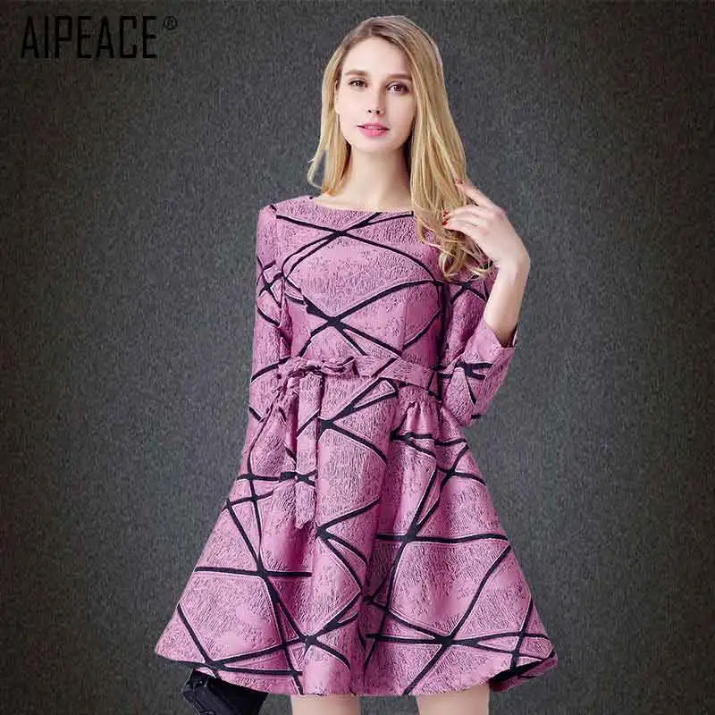AIPEACE Spring Women Dress Elegant Hit Color Striped Belt A-Line Dress Casual Sashe O-Neck Long Sleeve Mini Dresses Jurk
AIPEACE Spring Women Dress Elegant Hit Color Striped Belt A-Line Dress Casual Sashe O-Neck Long Sleeve Mini Dresses Jurk