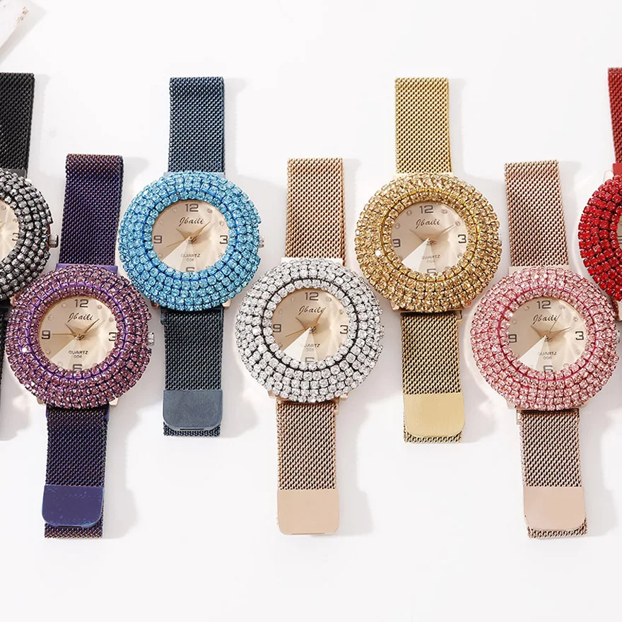 Фото Роскошные женские часы с полностью хрустальным циферблатом - купить