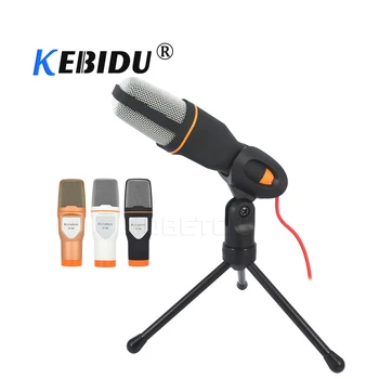 

kebidu New 3.5mm Audio Wired Stereo Condenser SF-666 Microphone With Holder Stand Clip For PC Chatting Singing Karaoke Laptop