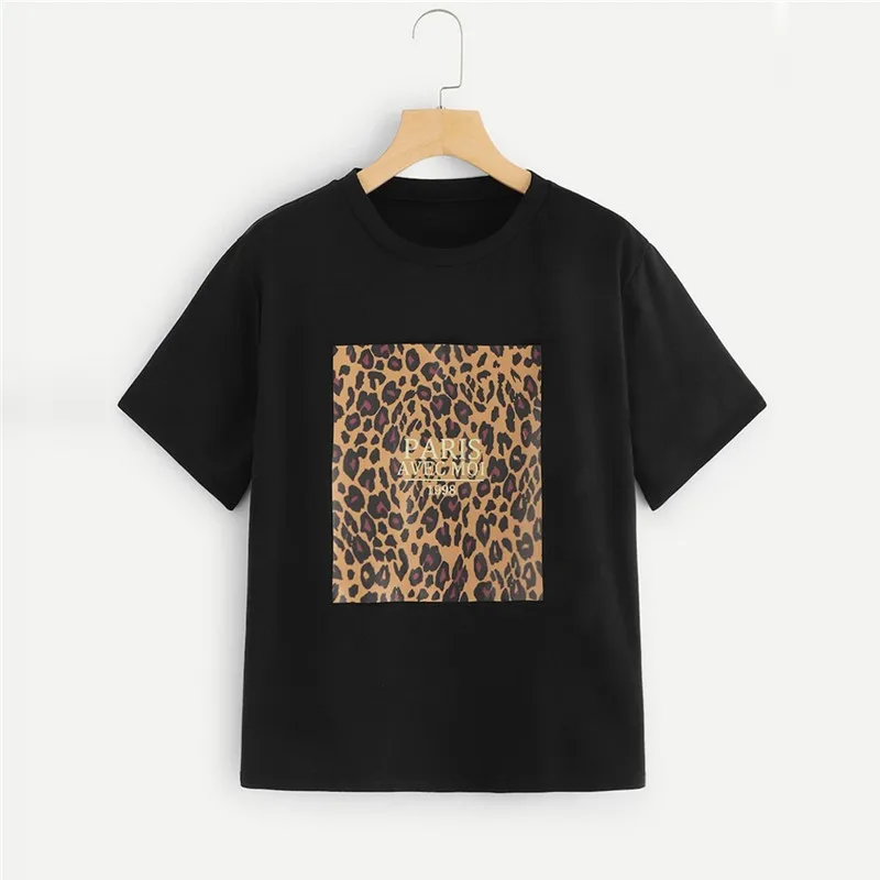 Fashion Women Summer Leopard O-Neck Short Sleeve Summer Casual Tops T-Shirt Women's fashion casual round neck leopard print top
Fashion Women Summer Leopard O-Neck Short Sleeve Summer Casual Tops T-Shirt Women's fashion casual round neck leopard print top