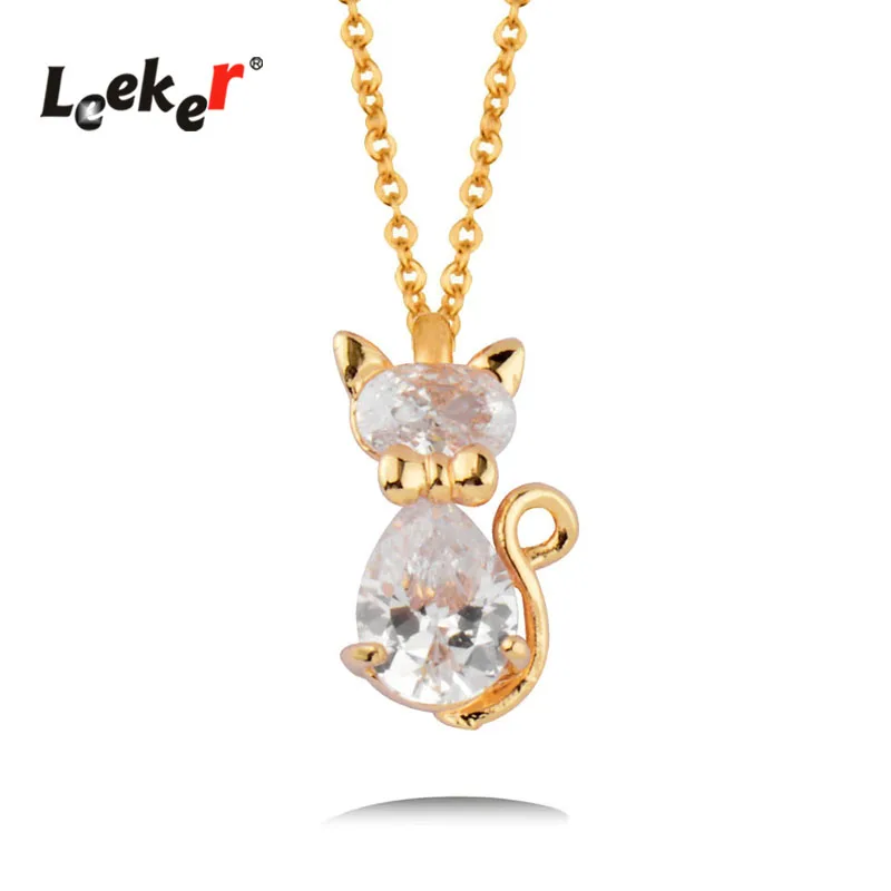 LEEKER Lovely Small Cat Pendant Necklace For Women Girls Cubic Zirconia Stones Necklaces Custome Jewelry 534 LK9
LEEKER Lovely Small Cat Pendant Necklace For Women Girls Cubic Zirconia Stones Necklaces Custome Jewelry 534 LK9