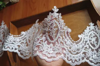 alencon 6.7 inches width floral lace trim, scallopped cord lace trim, 10 yards, LTCG032B
alencon 6.7 inches width floral lace trim, scallopped cord lace trim, 10 yards, LTCG032B