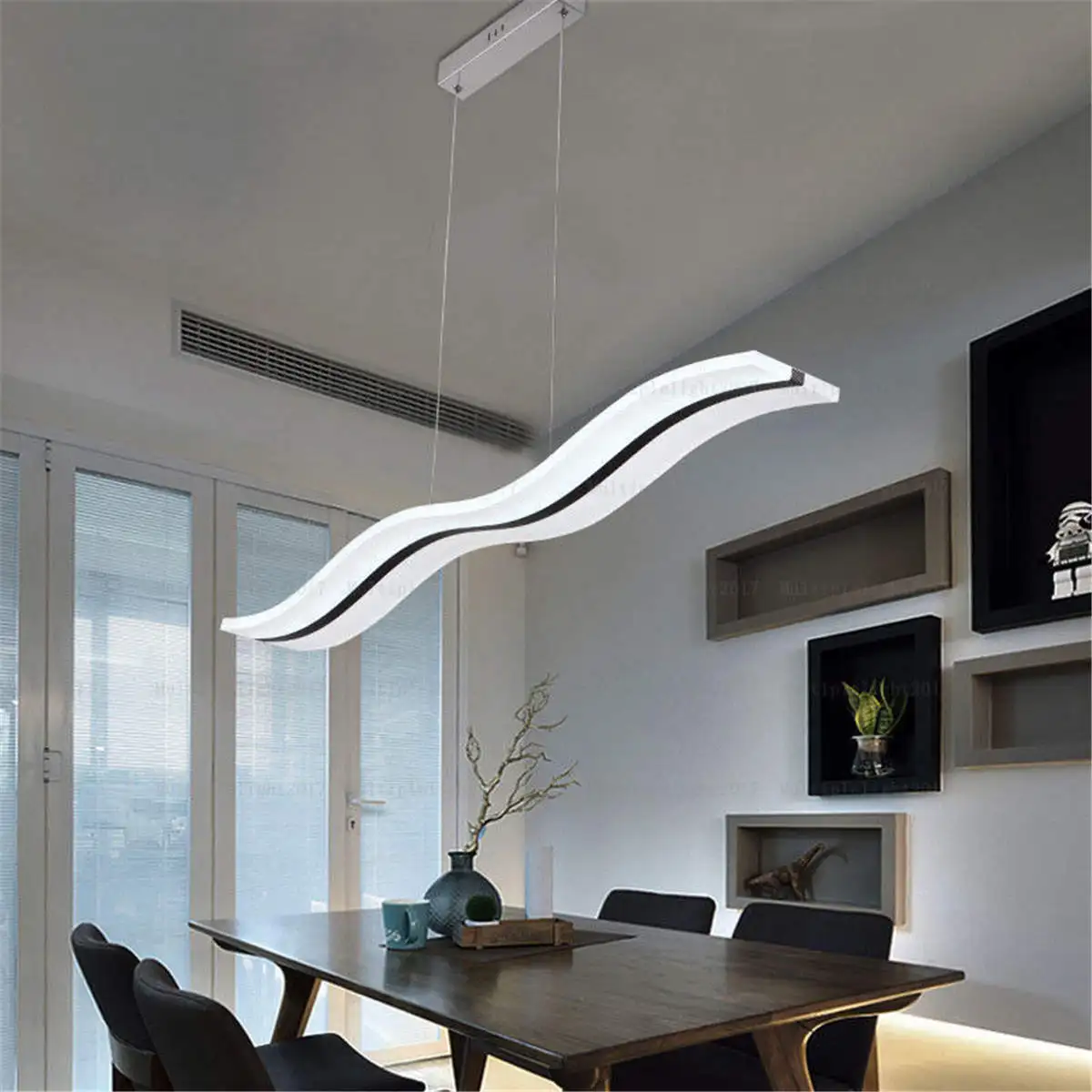 White Modern Chandelier Wave Led Chandelier Light