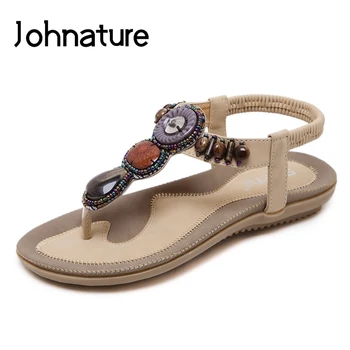 Johnature 2020 New Summer Sandals Basic Casual Elastic Band Solid String Bead Back Strap Flat With National Style Women Shoes
Johnature 2020 New Summer Sandals Basic Casual Elastic Band Solid String Bead Back Strap Flat With National Style Women Shoes