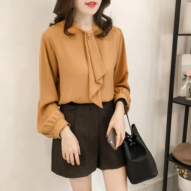 Fashion Lantern Long Sleeve Tie Neck Blouse Office Lady Solid Women Shirt Loose Casual Tops Female blusas mujer de moda 2019
Fashion Lantern Long Sleeve Tie Neck Blouse Office Lady Solid Women Shirt Loose Casual Tops Female blusas mujer de moda 2019