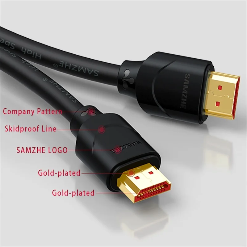 SAMZHE hdmi cable мягкий кабель HDMI к 2.0 позолоченные 4 К * 2 ультра высокие Разрешение для TV