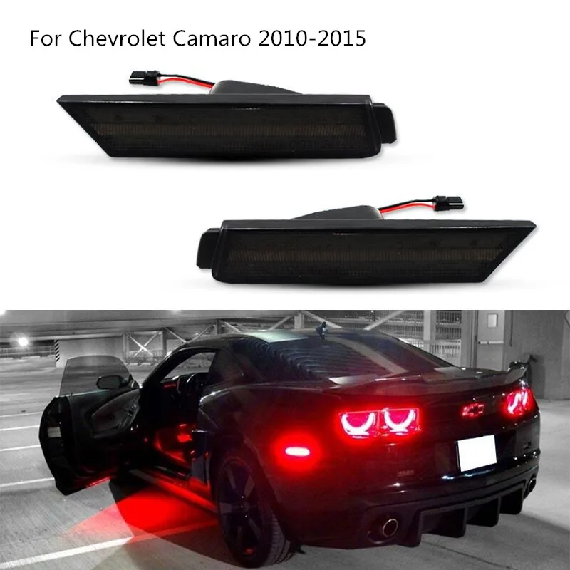 2pcs Smoked lens rear side marker lamps with red LED lights 27-SMD for Chevrolet Camaro 2010-2015 car light
2pcs Smoked lens rear side marker lamps with red LED lights 27-SMD for Chevrolet Camaro 2010-2015 car light