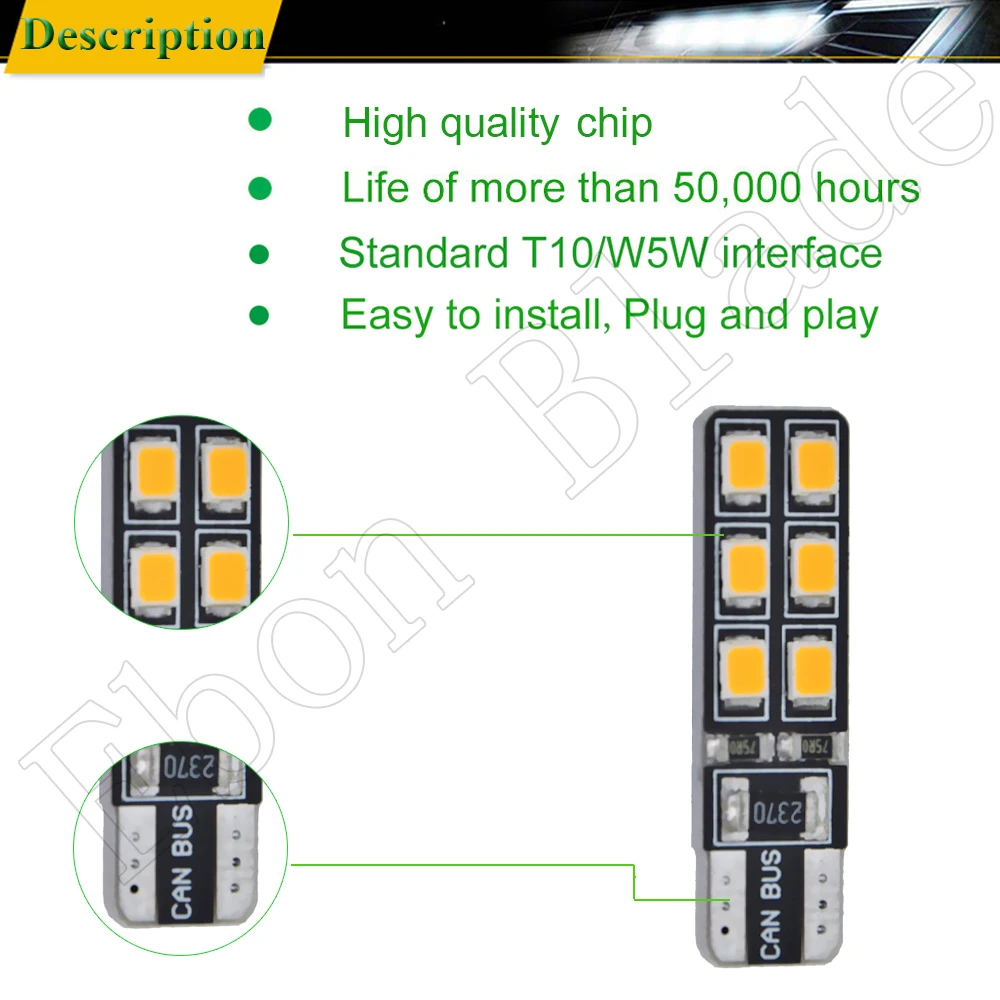 1 шт Canbus Ошибок T10 W5W светодиодные лампы стайлинга автомобилей интерьера светлая