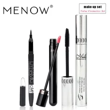 Menow Merek Makeup Set Kosmetik Curling Maskara Tahan Air Eyeliner Hitam tabung beludru lip gloss Make-up kombinasi 5305(China)