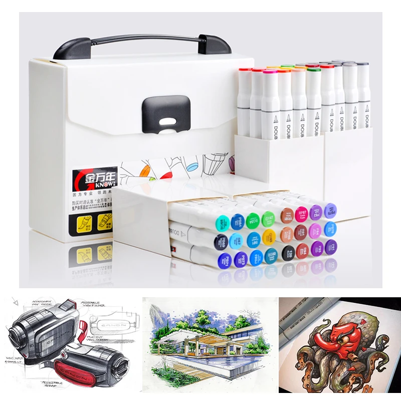KNOW 12/24/48/60Colors Soft Brush Sketch Markers Painting Double Head Sketch Art Marker Set For Drawing Manga Design Supplies
KNOW 12/24/48/60Colors Soft Brush Sketch Markers Painting Double Head Sketch Art Marker Set For Drawing Manga Design Supplies