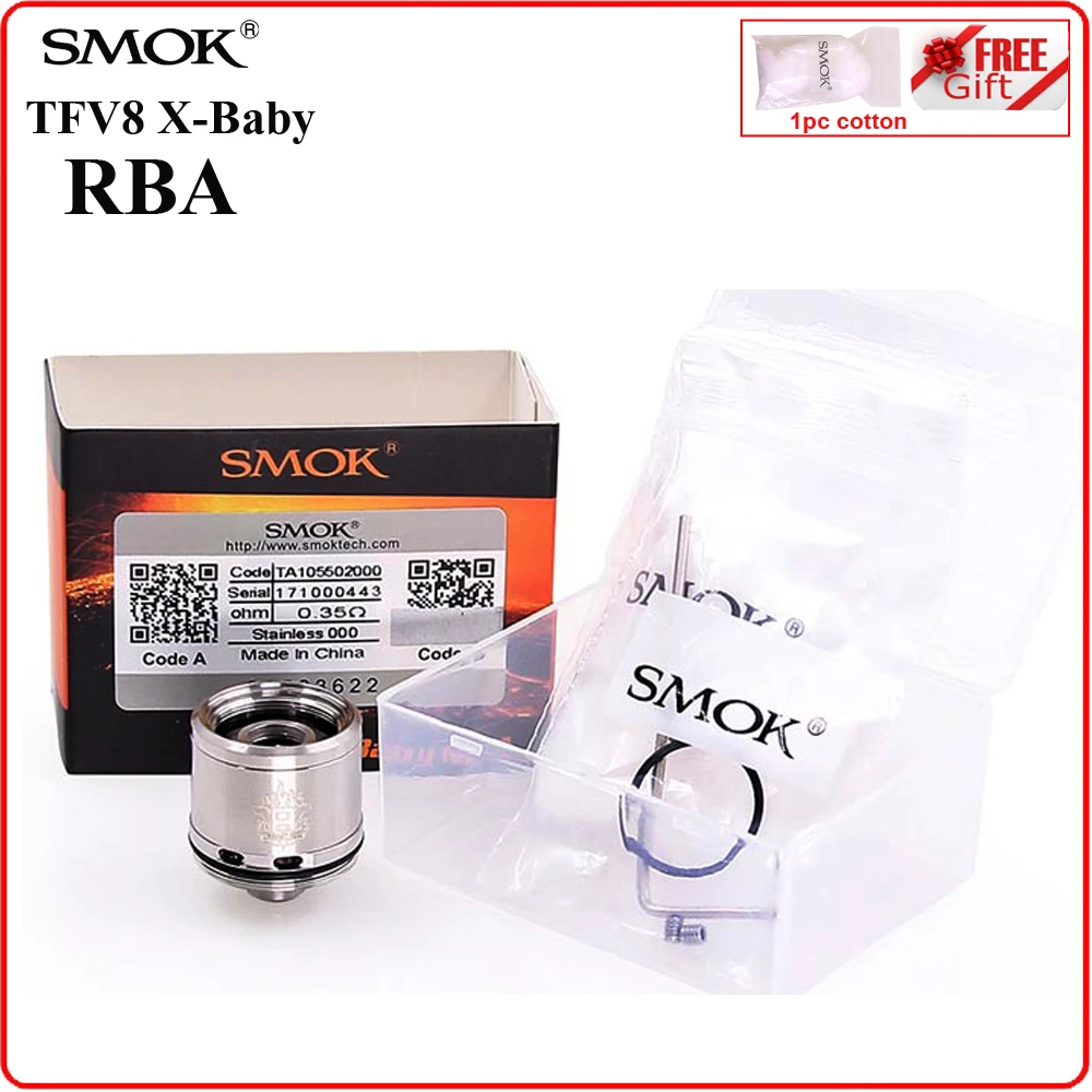 Original SMOK TFV8 X-BABY RBA COIL Head 0.35ohm Resistance Eletronic Cigarette Core for XBABY Vaporizer V8 X-BABY Accessories
Original SMOK TFV8 X-BABY RBA COIL Head 0.35ohm Resistance Eletronic Cigarette Core for XBABY Vaporizer V8 X-BABY Accessories