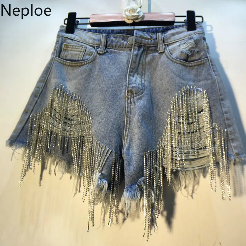 Neploe Heavy Beading Diamond Women Shorts Summer 2019 Casual High Waist Ladies Bottoms Ripped Button Fly Short Feminino 44123
Neploe Heavy Beading Diamond Women Shorts Summer 2019 Casual High Waist Ladies Bottoms Ripped Button Fly Short Feminino 44123
