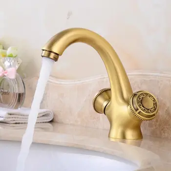 Gold Basin Faucets Antique Brass Bathroom Faucet Basin Carving Tap Dual Handle Hot and Cold Water Mixer Taps Crane
Gold Basin Faucets Antique Brass Bathroom Faucet Basin Carving Tap Dual Handle Hot and Cold Water Mixer Taps Crane