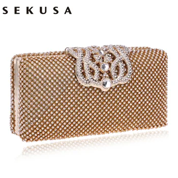 SEKUSA Women Evening Bags Rhinestones Metal Crown Handbags Full Of Diamonds Day Clutches Purse Evening Bags Silver/gold/black
SEKUSA Women Evening Bags Rhinestones Metal Crown Handbags Full Of Diamonds Day Clutches Purse Evening Bags Silver/gold/black