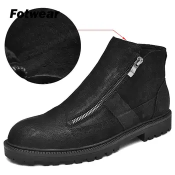 Fotwear Men full grain leather boot Men work black shoes winter plush boot with zip Soft microfleece lining for added warmth
Fotwear Men full grain leather boot Men work black shoes winter plush boot with zip Soft microfleece lining for added warmth