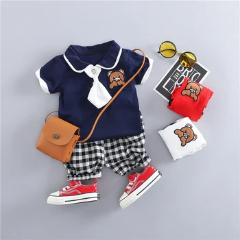 Fashion Baby Clothes Infant Boy Girl Cartoon Bear Pattern T Shirt Shorts Tie Toddler Cotton Garment Kids Costume Children Suits
Fashion Baby Clothes Infant Boy Girl Cartoon Bear Pattern T Shirt Shorts Tie Toddler Cotton Garment Kids Costume Children Suits