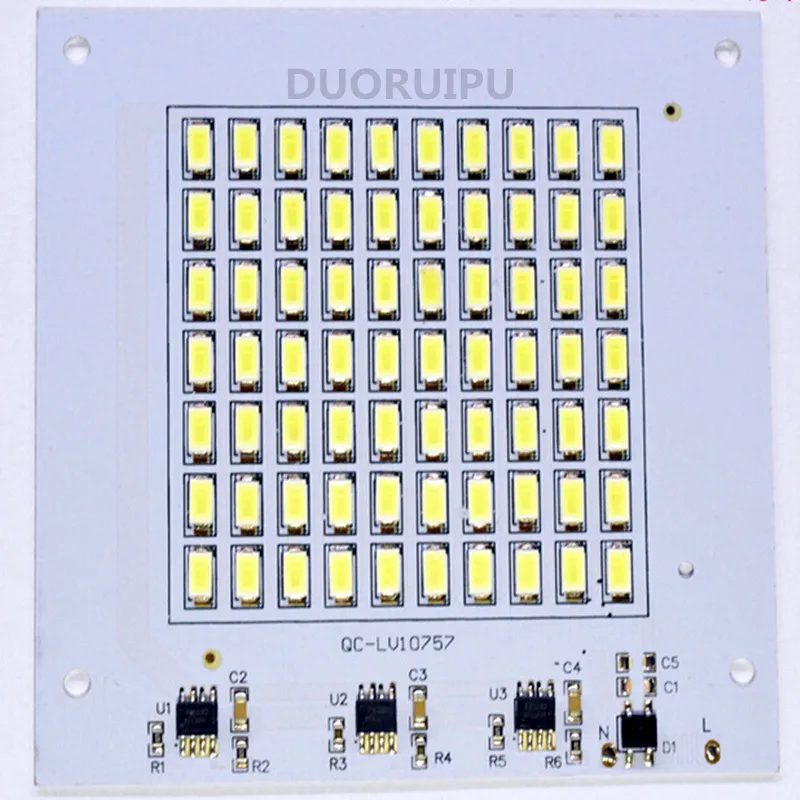 Image 50w LED floodlight SMD 5730 With LED DRIVER direct connected 200 240V  LED bulb Lamp panel White 6000 6500k Free shipping