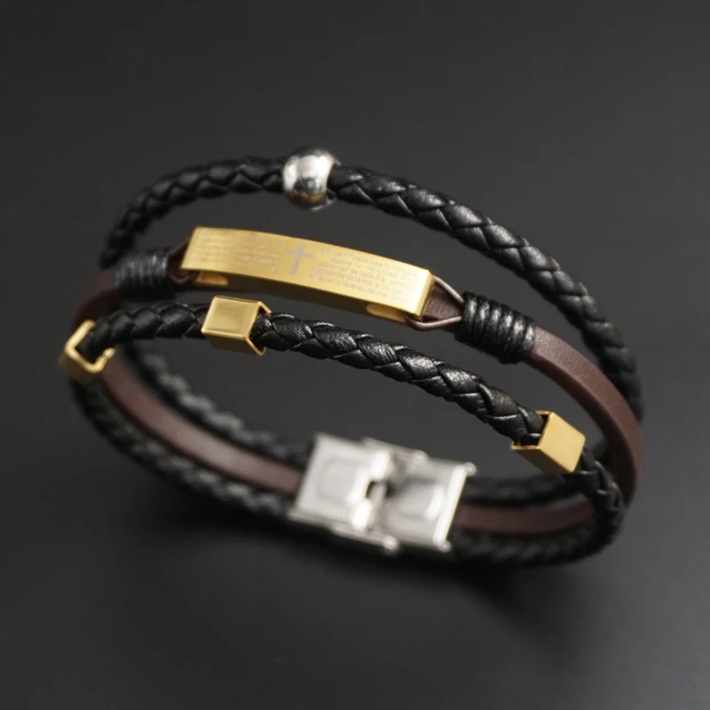 New Fashion Punk Cross Bracelets Bangles Stainless Steel Leather Male Jewelry Gold Color Men Vintage Charm Bracelet Jewelry Gift
New Fashion Punk Cross Bracelets Bangles Stainless Steel Leather Male Jewelry Gold Color Men Vintage Charm Bracelet Jewelry Gift