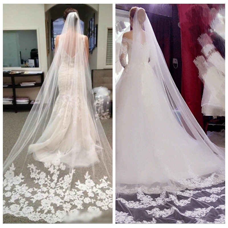 Retro Lace Appliques One Layer White ivory Bridal Veil 3m Long Cathedral Long Veil For Women Wedding Hair Veil Cheap
Retro Lace Appliques One Layer White ivory Bridal Veil 3m Long Cathedral Long Veil For Women Wedding Hair Veil Cheap