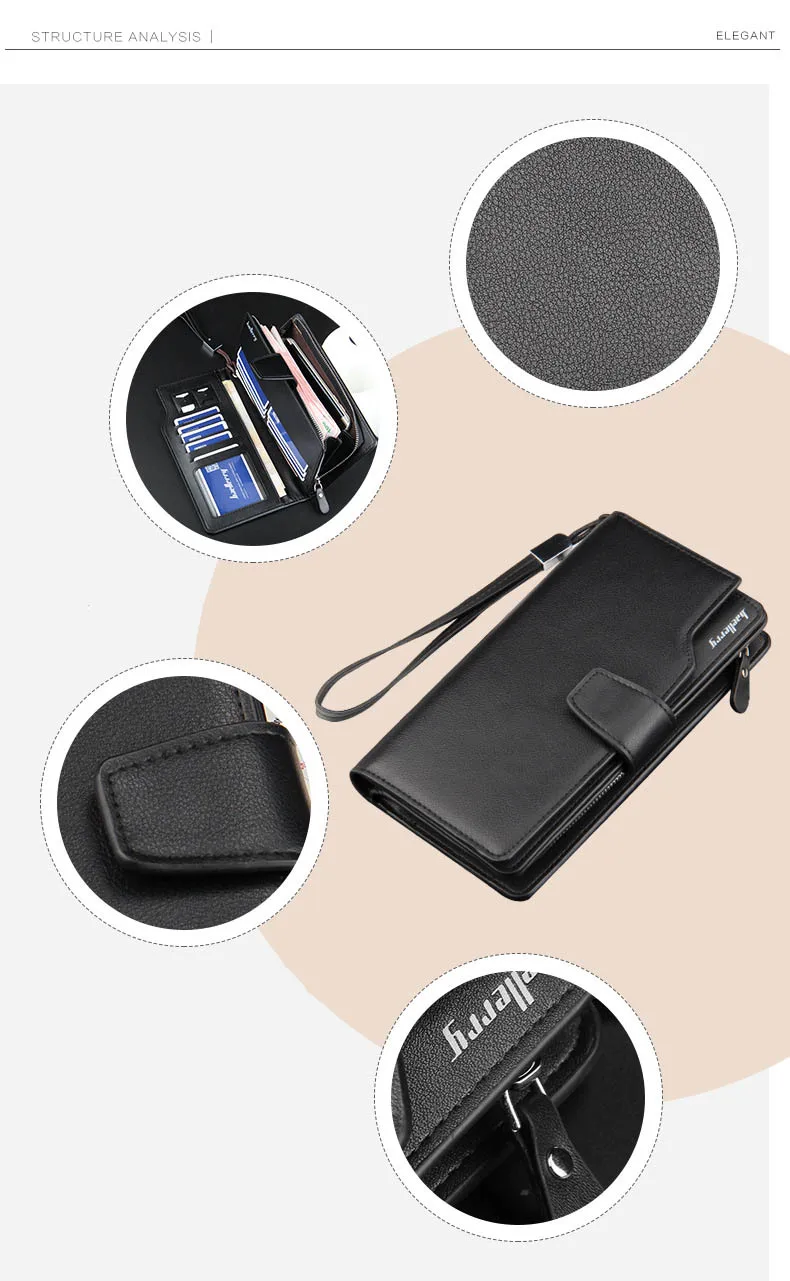 Brand Business wallet Clutch Coin pocket zipper men purse 3 fold wallet Casual luxury portfolio Phone bag Multi-card bit wallets 13