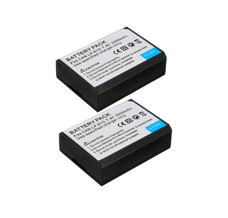 2PCS 2200mAh LP-E10 LP E10 LPE10 Battery For Canon EOS Rebel T3 T5 T6 1100D 1200D 1300D Kiss X50 X70 LP-E10 Battery
2PCS 2200mAh LP-E10 LP E10 LPE10 Battery For Canon EOS Rebel T3 T5 T6 1100D 1200D 1300D Kiss X50 X70 LP-E10 Battery