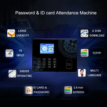 Biometric Attendance System Password Card Attendance Machine Employee Checking-in Payroll Recorder Time Attendance
Biometric Attendance System Password Card Attendance Machine Employee Checking-in Payroll Recorder Time Attendance