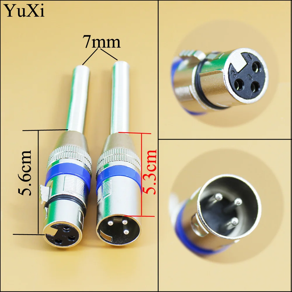 YuXi 3Pin CANNON KTV Audio MIC Connector XLR 3 Pin Male&Female J3P XLR Microphone plug with a long spring,silver with blue ring
YuXi 3Pin CANNON KTV Audio MIC Connector XLR 3 Pin Male&Female J3P XLR Microphone plug with a long spring,silver with blue ring