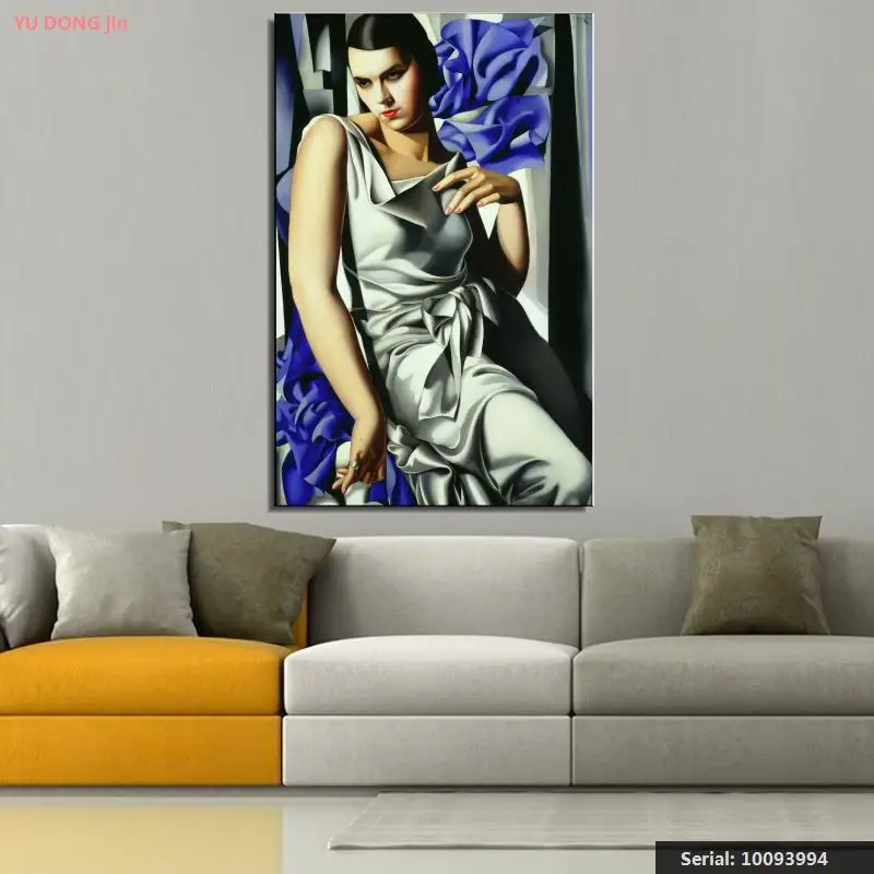 

Tamara de Lempicka Portrait Classical oil Painting Drawing art Spray Unframed Canvas square wire square picture brass10093994