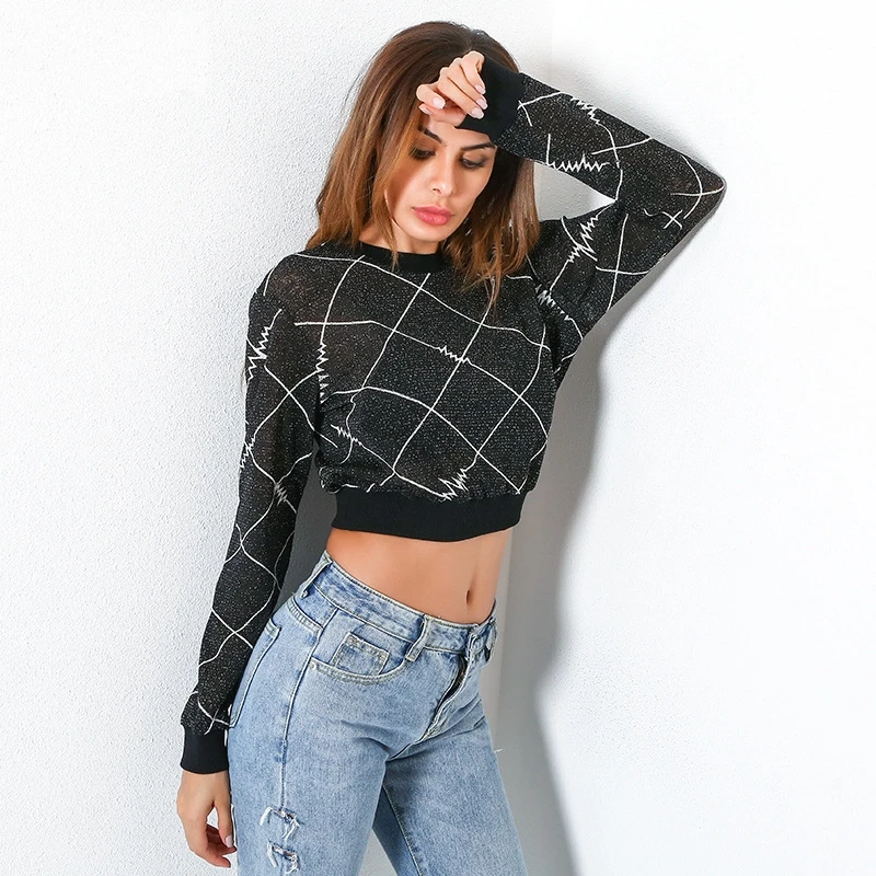 Liva Girl Plaid Sequin Crop T-shirts Women T Shirts Top Long Sleeve Tshirt Women Black Blusas Feminina Tee Shirt Femme Marque
Liva Girl Plaid Sequin Crop T-shirts Women T Shirts Top Long Sleeve Tshirt Women Black Blusas Feminina Tee Shirt Femme Marque