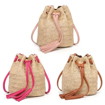 Beach Solid String Mini Bucket Bags Female Summer Knitting Straw Bags Sweet Hot Casual Holiday Crossbody Bag Handbags
Beach Solid String Mini Bucket Bags Female Summer Knitting Straw Bags Sweet Hot Casual Holiday Crossbody Bag Handbags