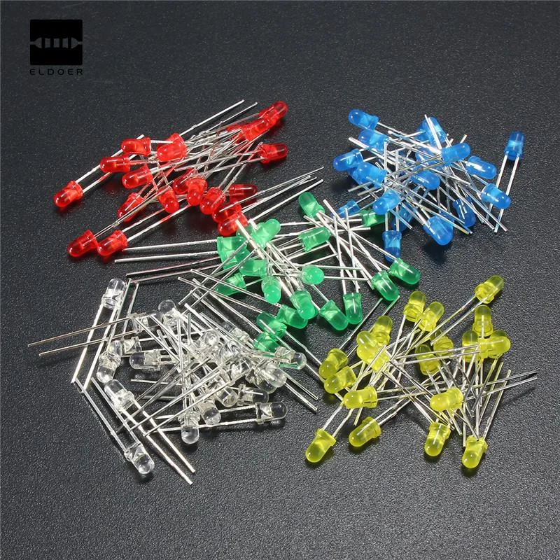 100pcs Bright 3mm Round Top 5 Colors Diffused Light-emitting Diodes LEDs to DIY low power consumption Diodes kits
100pcs Bright 3mm Round Top 5 Colors Diffused Light-emitting Diodes LEDs to DIY low power consumption Diodes kits