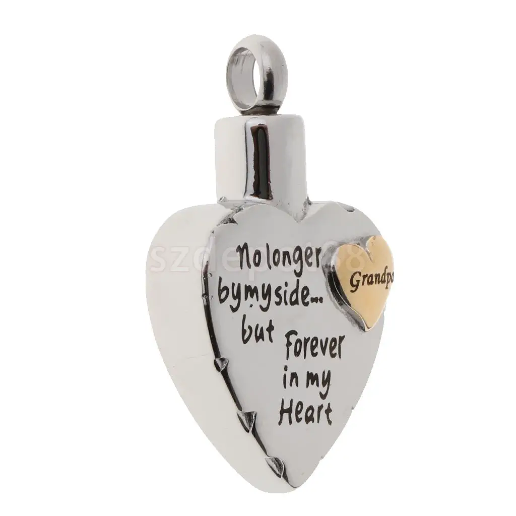 Dad Mom Son Sister Daughter Family Members Love Heart Cremation Urn Stainless Steel Pendant Forever In My Heart