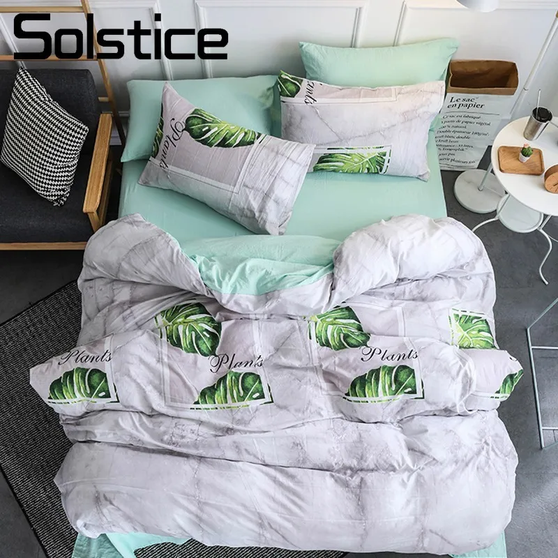 Solstice Home Textile Green Leaf Gray Bedding Set Girl Kid Bedlinen Duvet Cover Pillowcase Flat Bed Sheet Woman Adult Bedclothes
Solstice Home Textile Green Leaf Gray Bedding Set Girl Kid Bedlinen Duvet Cover Pillowcase Flat Bed Sheet Woman Adult Bedclothes