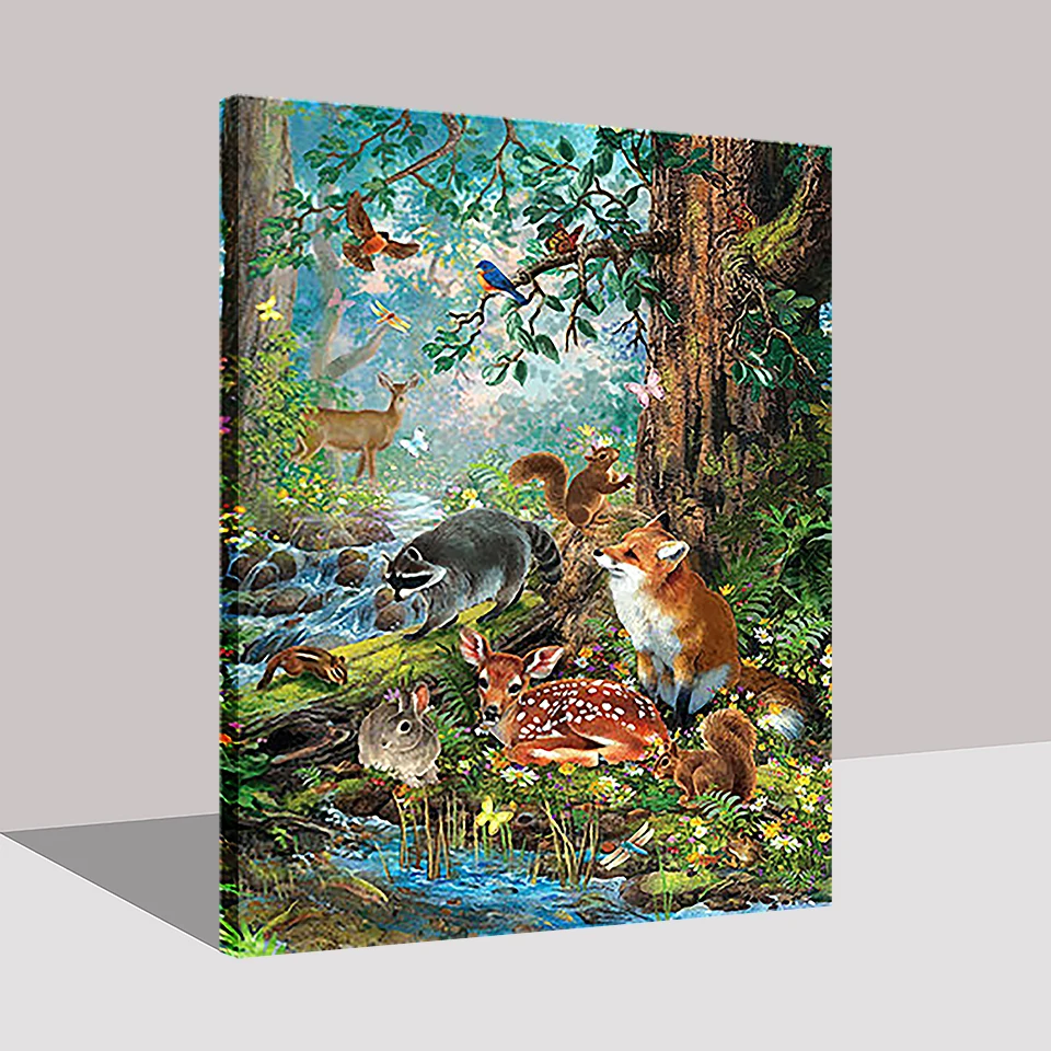 Forest-Animals-DIY-Painting-By-Numbers-Wall-Art-Drawing-Rabbit-Bird-Canvas-Coloring-Deer-Fox-Squirrel (1)
