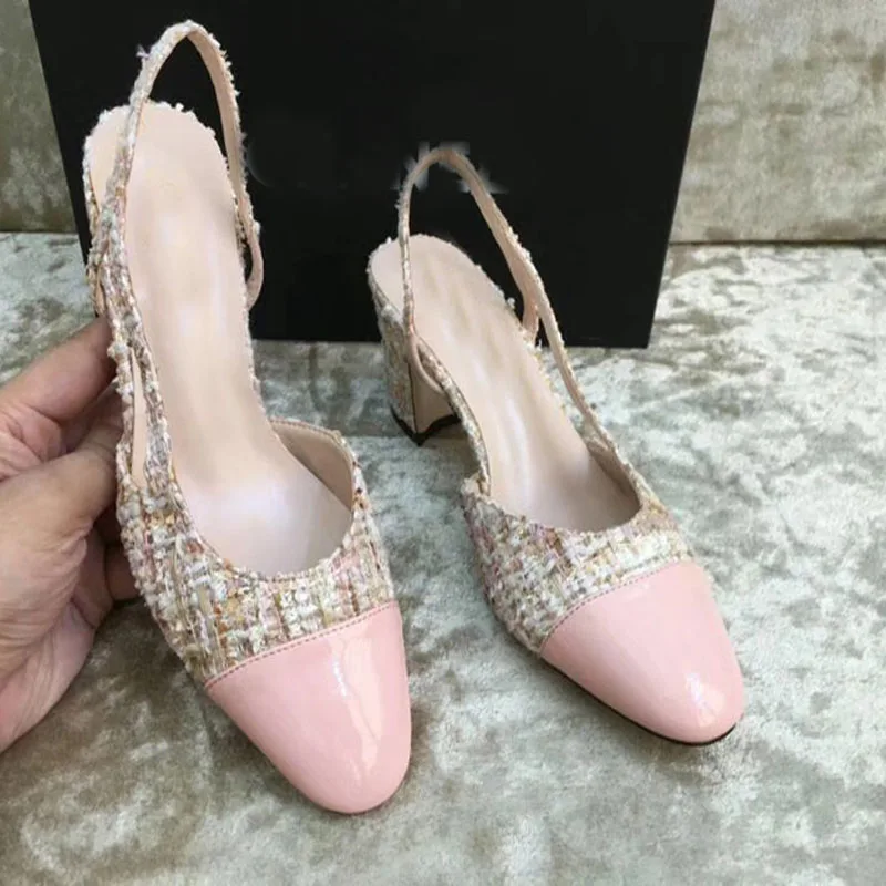 Hot Slingback Ladies Shoes Mixed Color Sandals Fashion Woman Shoes Covered Toe Chunky Heel Sandalias Mujer Wedding Party Pumps
Hot Slingback Ladies Shoes Mixed Color Sandals Fashion Woman Shoes Covered Toe Chunky Heel Sandalias Mujer Wedding Party Pumps