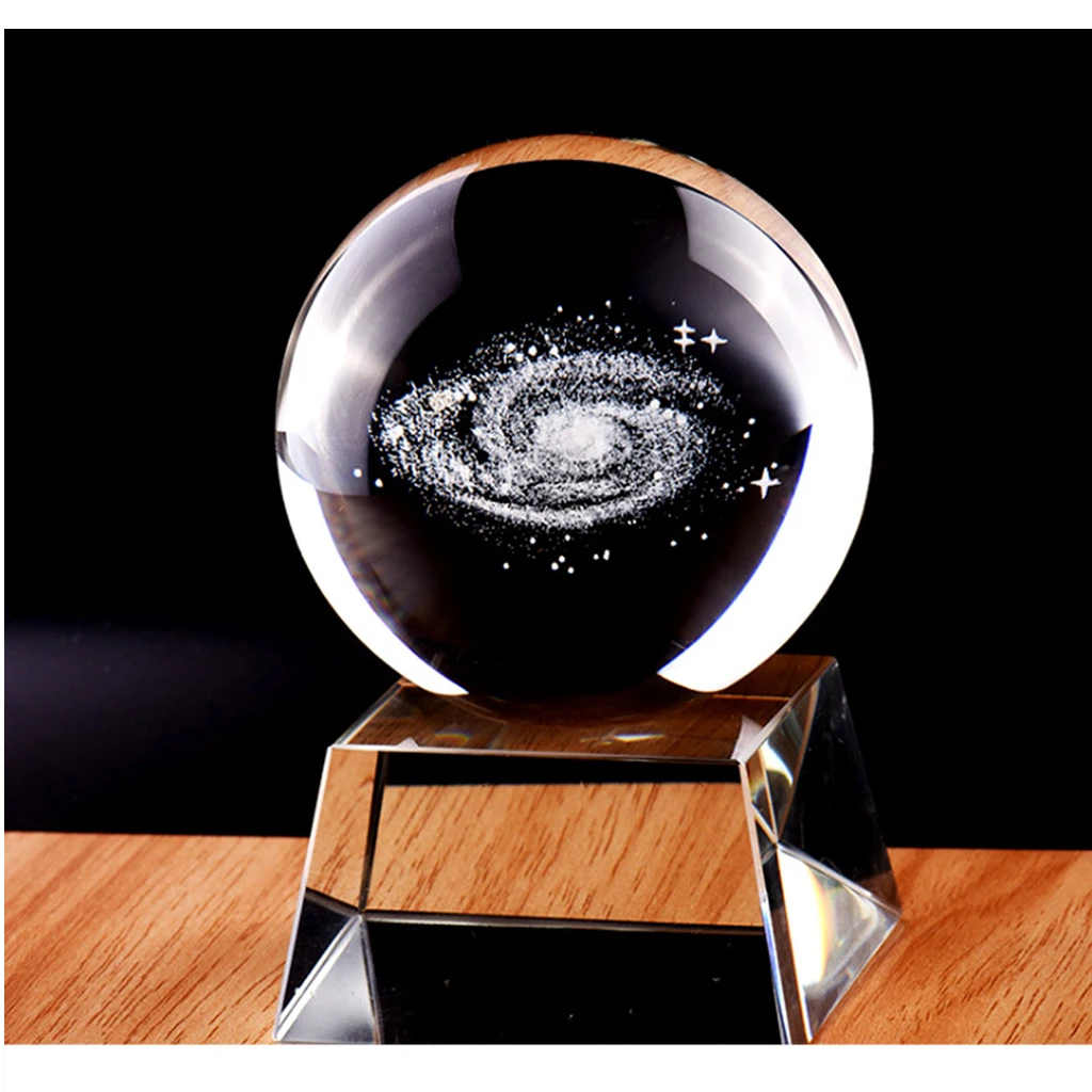 80mm Galaxy Glass Crystal Ball Astronomical Science Model Photography Photo Props Home Office Decor NO STAND