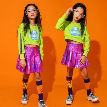 Kids Jazz Ballrrom Dance Outfits for Girls Hip Hop Dancing Costumes Cheering Sweatshirt Tops Performance Show Short Skirts
Kids Jazz Ballrrom Dance Outfits for Girls Hip Hop Dancing Costumes Cheering Sweatshirt Tops Performance Show Short Skirts