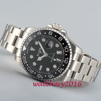 New 43mm Bliger black dial ceramic bezel date window sapphire glass GMT Automatic movement Men's Watch
New 43mm Bliger black dial ceramic bezel date window sapphire glass GMT Automatic movement Men's Watch