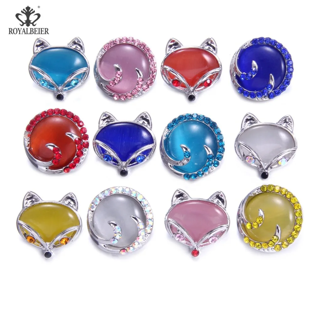 ROYALBEIER 1pc Mix Cute Fox Opal Rhinestone Crystal Metal Snap Button fit 18/20mm DIY Snap Accessories For Women Jewelry KM0126
ROYALBEIER 1pc Mix Cute Fox Opal Rhinestone Crystal Metal Snap Button fit 18/20mm DIY Snap Accessories For Women Jewelry KM0126