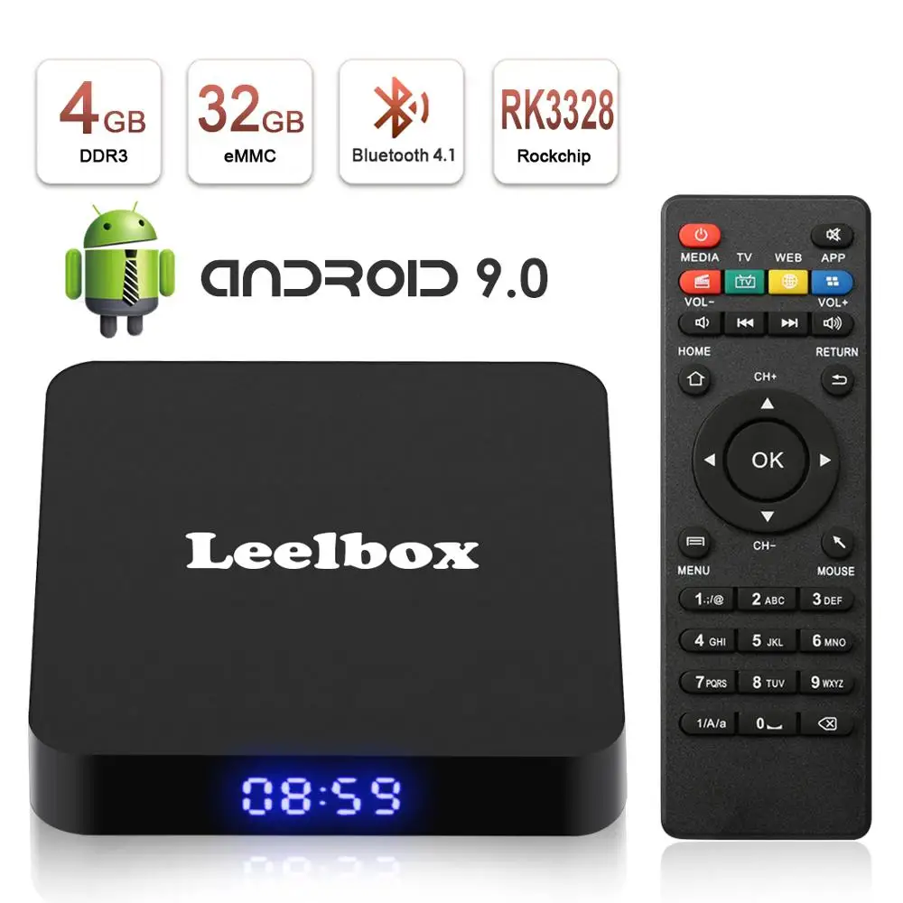 Leelbox Q4 Rockchip 3228 Quad Core Smart TV Box 4GB 32GB Android 9.0 TV 4K Set Top Box 2.4GWiFi box Q4 Media Player for Smart TV
Leelbox Q4 Rockchip 3228 Quad Core Smart TV Box 4GB 32GB Android 9.0 TV 4K Set Top Box 2.4GWiFi box Q4 Media Player for Smart TV