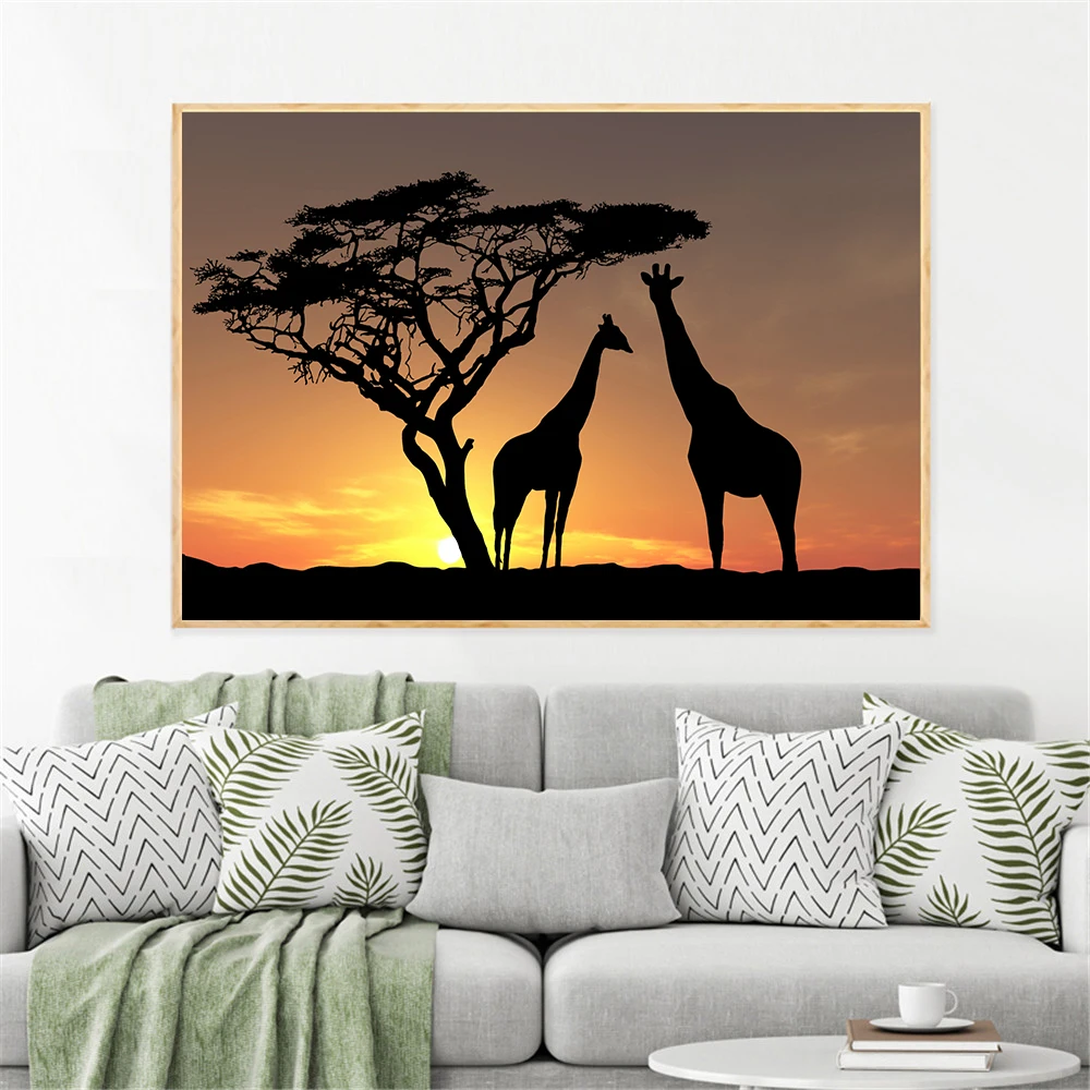 Home Decor Africa Giraffes Savannah Sunset Landscape Tree Posters and Prints Canvas Paintings for Living Room Decoration
Home Decor Africa Giraffes Savannah Sunset Landscape Tree Posters and Prints Canvas Paintings for Living Room Decoration
