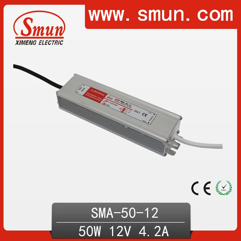 50W6-12A 4.2A constant current waterproof IP67 LED driver switching power supply for led strip light CE ROHS 1 year warranty
50W6-12A 4.2A constant current waterproof IP67 LED driver switching power supply for led strip light CE ROHS 1 year warranty
