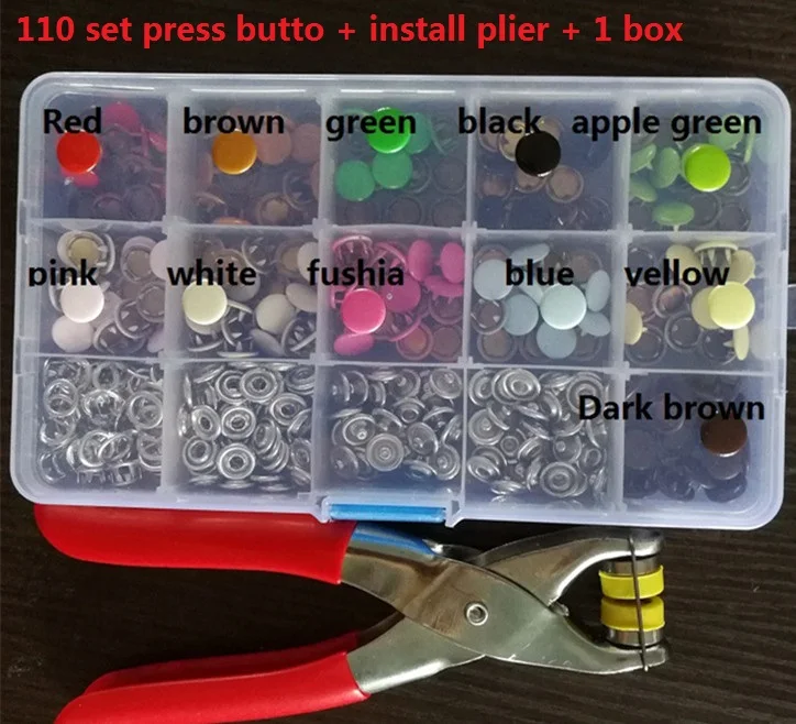 100set 200set 9.5mm Mixed colors Prong Snap Buttons Combined Fastener & One Pliers For Prong Snap Poppers Dummy Clip Wholesale
100set 200set 9.5mm Mixed colors Prong Snap Buttons Combined Fastener & One Pliers For Prong Snap Poppers Dummy Clip Wholesale